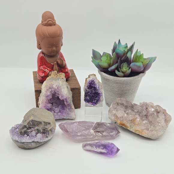 CLEARANCE Bundle of Purple Amethyst Crystals - Picture 1 of 4